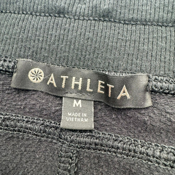 ATHLETA | Women's Medium Sierra Wide Loose Slit Hem Ankle Black‎ Stretchy Pants - Picture 4 of 10